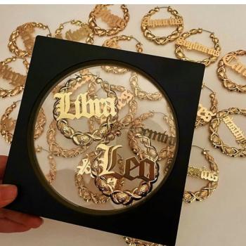 zodiac sign hoop earrings gold