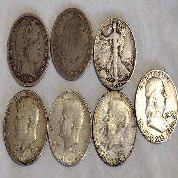 Lot of 7 half ,dollar collectible coins