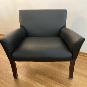  faux leather black armchair