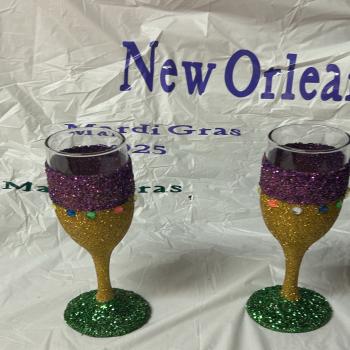 Mardi gras  Champagne glasses