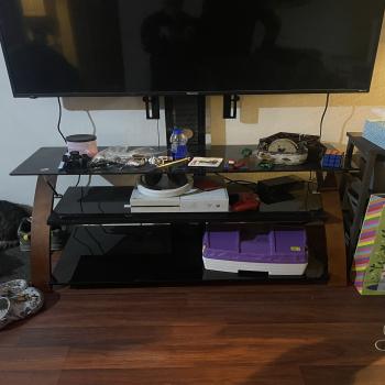 glass tv stand 