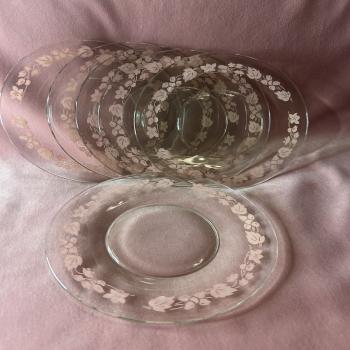 vintage translucent plates