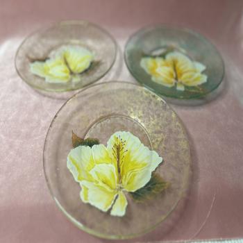 vintage glass stain plates