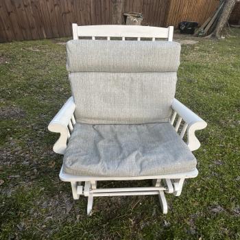 White Wooden Rocking Chair