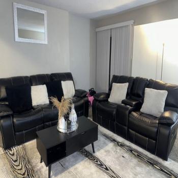Leather reclining sectional 