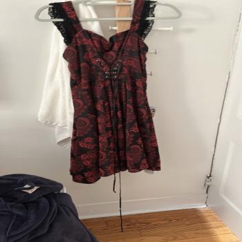 Black and red floral dress!